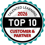 BlueVolt 2026 Talented Learning Awards Top 10 Customer & Partner LMS badge